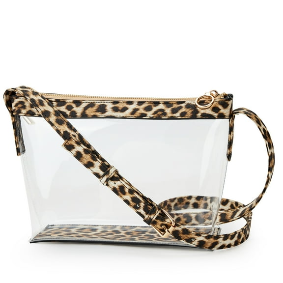Clear Bag for Stadium Events, Clear Purses for Women, Stadium Approved Crossbody Bag(leopard print)