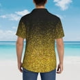thumbnail image 6 of Easygdp Gold Glitter Gradient Men's Hawaiian Shirts Print Lapel Short Sleeve for Beach, vacation, party, casual occasions - X-Large, 6 of 9