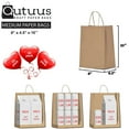 thumbnail image 3 of Qutuus Kraft Paper Gift Bags with Handles - 8x4.5x10 25Pcs Brown Shopping Bags for Parties, Favors, Businesses C9, 3 of 3