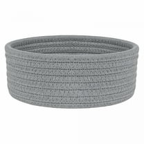 ACDANC Small Woven Basket, Empty Tiny Shallow Storage Basket, Mini Cotton Rope Baskets, Round Decorative Hamper, Toy Basket, Basket Storage Bins for Toys, Spa, Socks, Nursery, Living Room