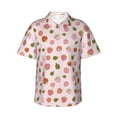 thumbnail image 2 of Picia Hand Drawn Strawberry Gentle Cotton Regular Fit Short Sleeve Casual Hawaiian Shirt for Men-Large, 2 of 9