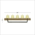 thumbnail image 3 of DecMode 5 Holder Brown Wooden Pillar Candelabra, 3 of 11