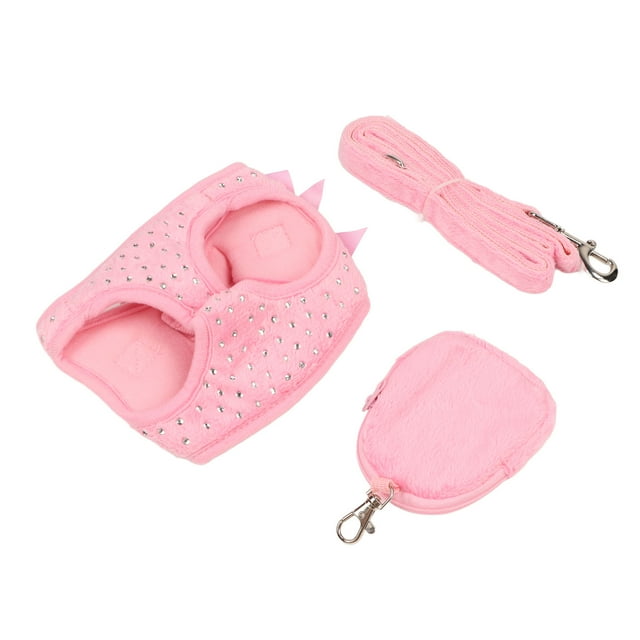 Correa Para , Arnés, Correa, Lindo Lazo, Decoración De Diamantes De Imitación, Transpirable, Ajustable, Chaleco Para Mascotas, Juego De Cuerda De Tracción Para Perros