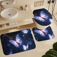 thumbnail image 5 of Glowing Butterfly Sky 4 Pcs Bathroom Shower Curtain Set, Bathroom Sets with Rugs (Bath Mat, U Shape and Toilet Lid Cover Mat) and 12 Hooks,, 5 of 5