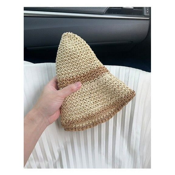 CoCopeaunts Summer Straw Hats For Women Wide Brim Panama Femme Bucket Hat Lady Sunshade Caps Outdoor UV Protect Foldable Beach Sun Cap Gorro