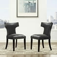 thumbnail image 5 of Modway Curve Dining Chair Vinyl Set of 2 in Black, 5 of 6