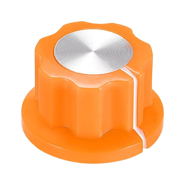Uxcell 6.4mm Eje de agujero Potenciómetro Control de volumen perilla de efecto Pedal perilla Naranja