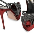 thumbnail image 3 of XYD Women Sexy Rhinestone Caged Peep Toe Ankle Strap Sandals Stilettos Platform High Heel Pumps Fashion Shoes Size 7 Red, 3 of 4