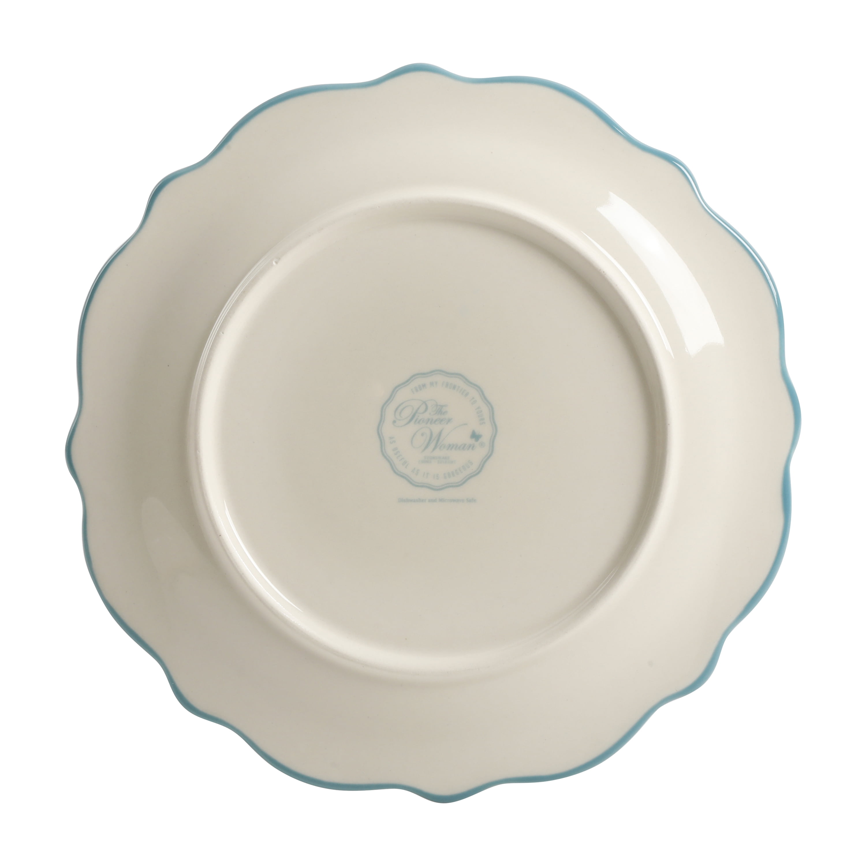 The Pioneer Woman Turquoise Gingham with Hat Decal Appetizer Plate