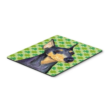 Carolines Treasures SS4426MP "Doberman St. Patricks Day Shamrock Portrait Mouse Pad Hot Pad or Trivet" Large multicolor