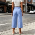 thumbnail image 6 of Horkkom Capri Pants for Women Cotton Elastic Waist Drawstring Pants Summer Casual Loose Pants with Pockets S, 6 of 8