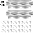 thumbnail image 3 of 1.5 in Metal Drapery Curtain Rings with Pin Hooks for Window Door Shower (Set of 40), 3 of 7