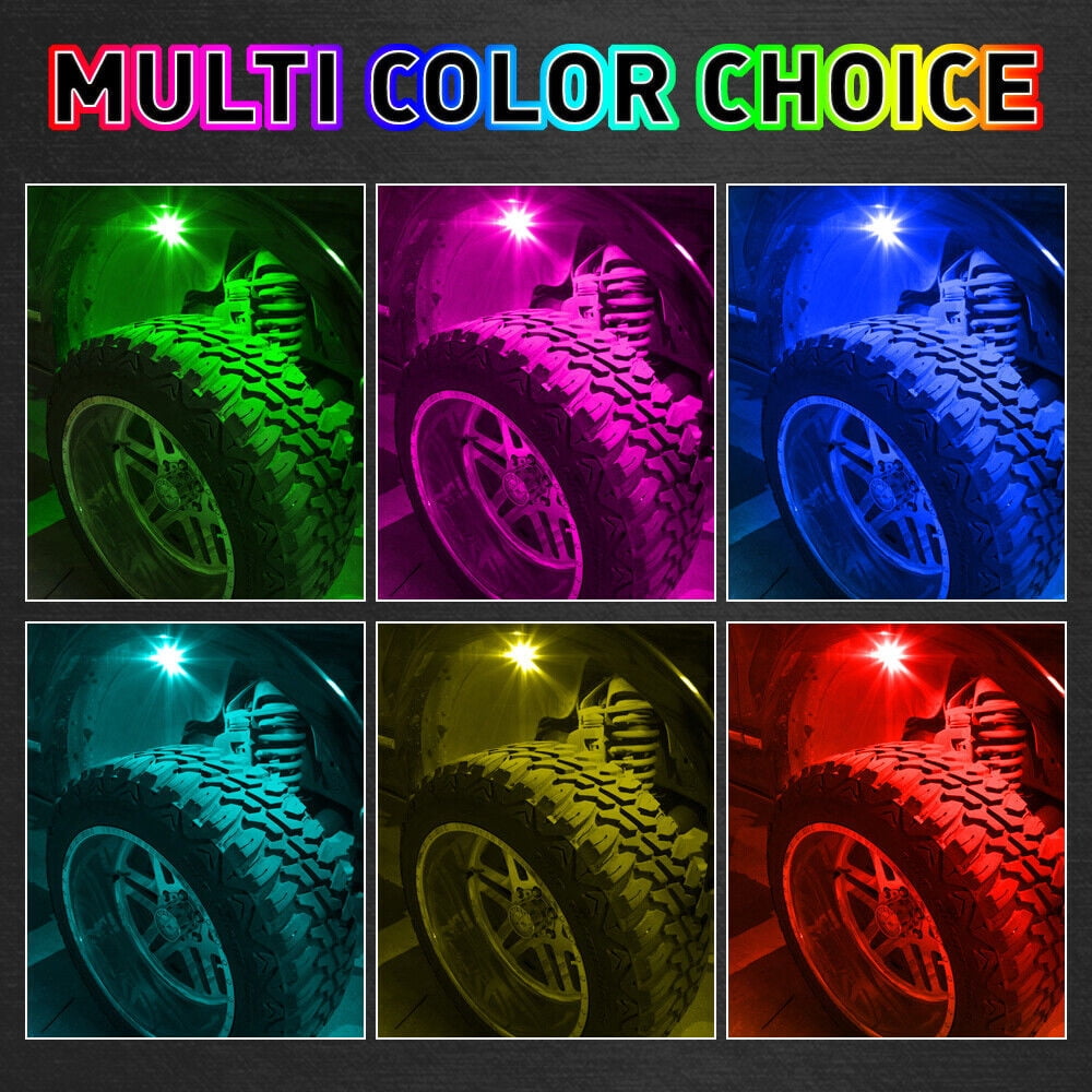 8 Pods RGB LED Rock Light Kit Underbody Lights APP Bluetooth Controller  for Car Truck UTV Marine