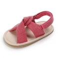 thumbnail image 6 of IROINNID Infant Girls First Walking Summer Sandals Soft Sole Non-slip Press Buckle Solid Sandals, Size 0-15M, 6 of 9