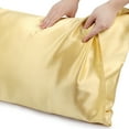 thumbnail image 6 of 25 Momme Silk Pillowcases for Hair and Skin 3 Pieces Mulberry Pillow Covers Yellow King/20"x36", 6 of 8