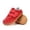 Red, variant on Djtdsds Kids Mesh and Suede Hook and Loop Casual Sneakers with Non- Gum Sole Size:10-11 Years