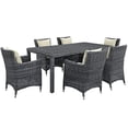 thumbnail image 2 of Modway Summon 7 Piece Outdoor Patio Sunbrella Dining Set, Multiple Colors, 2 of 12