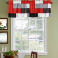 thumbnail image 5 of 2 Panels Red Grey Geometric Valance for Windows, Modern Black White Abstract Art Light Filtering Kitchen Curtains, Rod Pocket Window Treatment Curtain Valances for Living Room Bedroom, 54"x18", 5 of 9