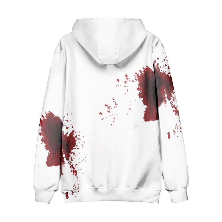 Yihaojia Women's Halloween Sweatshirt - Scary Bloody/Cobwebs Print, Oversized Crewneck Pullover