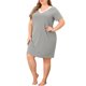 thumbnail image 1 of Camisón de encaje de talla grande Agnes Orinda Manga Corta Cuello en V Dark Gray XL, 1 of 6
