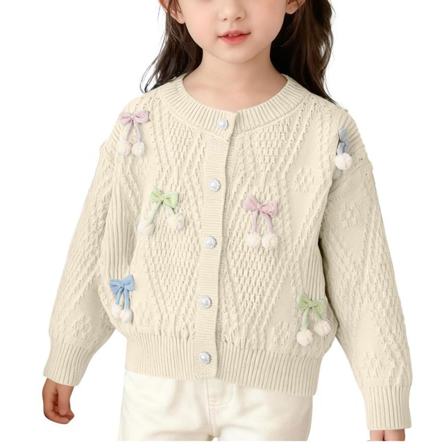 Cardigan Sweater for Girls Large Lapel Sweater Sweater Jacket for Children