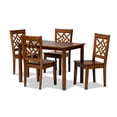 thumbnail image 1 of Baxton Studio Nicolette Modern and Contemporary Walnut Brown Finished Wood 5-Piece Dining Set, 1 of 5