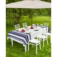 thumbnail image 3 of Outdoor Tablecloth with Umbrella Hole and Zipper Blue Stripes Rectangle Outdoor Tablecloths 60x102 Waterproof Outside Table Cloths Simple Style Patio Table Cover for Outdoor Tables Picnic Garden, 3 of 6