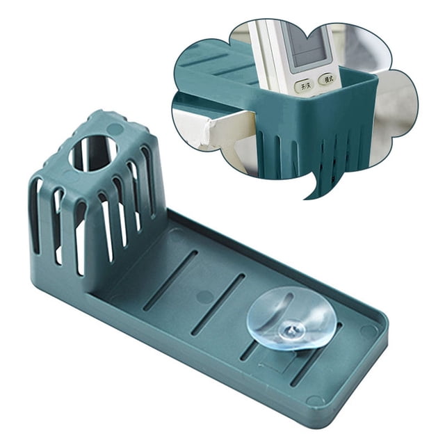 Bearachild Estante de almacenamiento para drenaje de fregadero de cocina, ventosa, artículos diversos multifuncionales, palillos, organizador de esponja Cocina y Comedor Azul oscuro Bearachild HA000676-01B