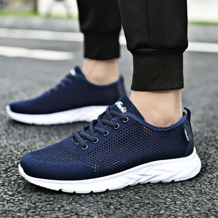 

iLUGU Men Sneakers Comfortable Fashion Casual Breathable Lightweight Solid Color Summer And Autumn
