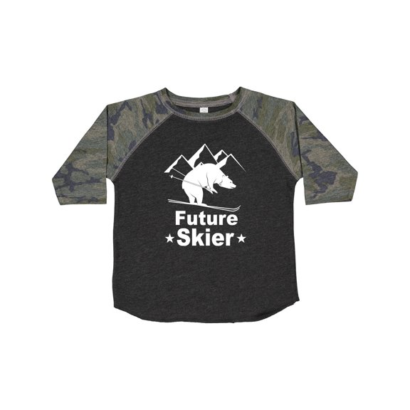Inktastic Future Skier Funny Skiing Bear Boys or Girls Toddler T-Shirt