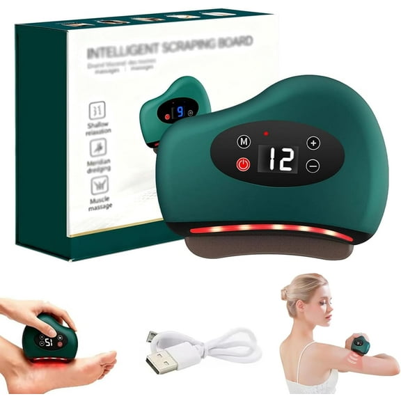 ThermaEdge Foot Scraper, Crafted Frame Plantar Fasciitis, Triple Action - Red Light/Heat/Vibration, 12 Massage Levels and 12 Heat Levels, Therma Edge Muscle Scraper, Therma Edge Pro (Green)