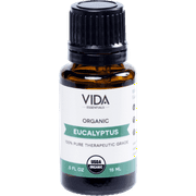Eucalyptus USDA Certified Organic Essential Oil, 15 ml (0.5 fl oz), 100% Pure, Undiluted, Best Therapeutic Grade, Perfect For Aromatherapy, Relaxation, DIY, Headache, Allergies. VIDA Essentials.