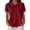 Red, variant on Breezora Women's Knit Collared Short Sleeve Shirt, Button Down Waffle Texture Loose Fit Summer Blouse