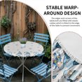 thumbnail image 2 of Blue Gnomes Christmas Round Tablecloth for 55-60 Inch Tables,Fitted Table Cover with Elastic Edge,Blue Winter Snowflake Xmas Tree Rustic Waterproof Outdoor Table Cloth Protector for Patio Dinner, 2 of 9