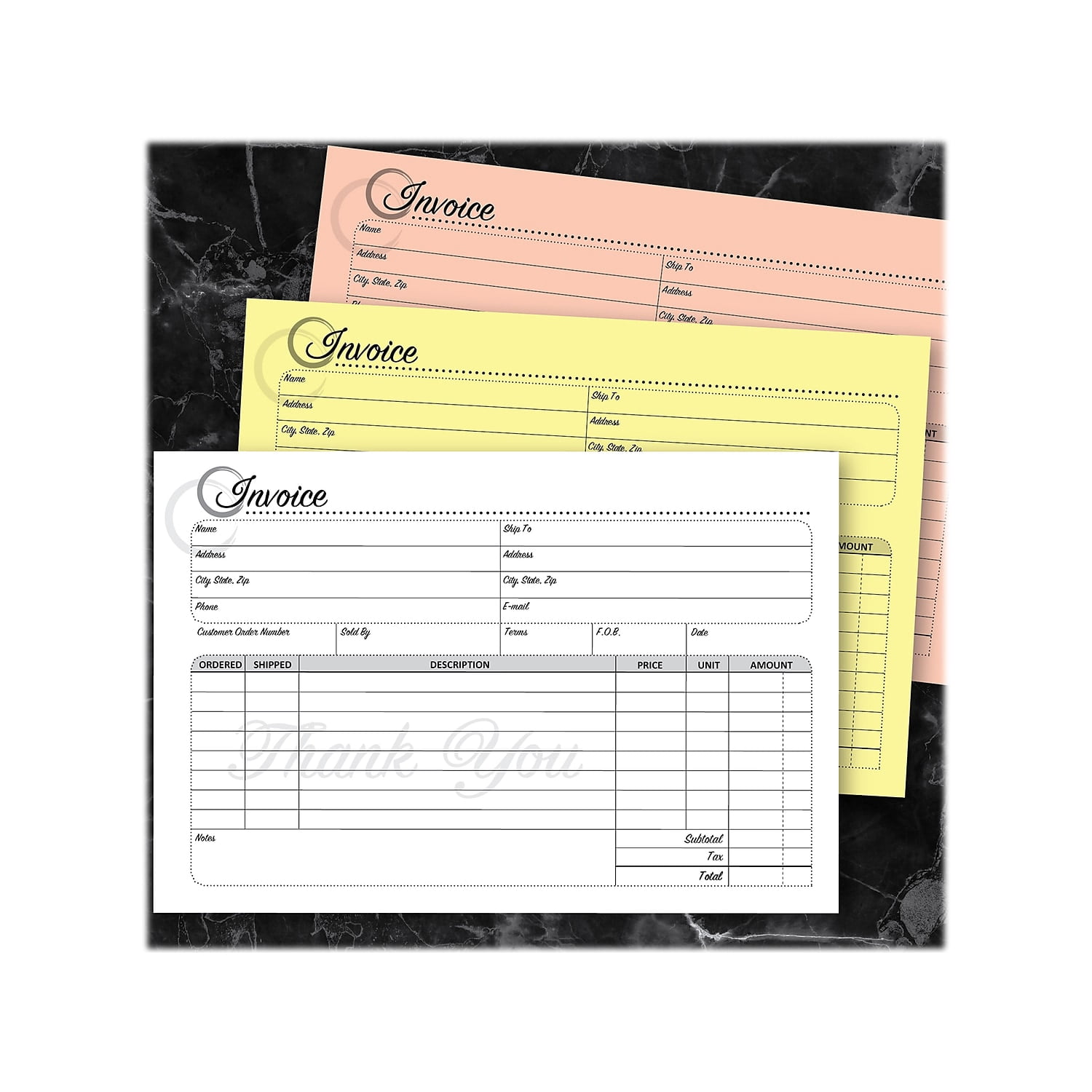 Cosco Artistic 3-Part Carbonless Invoices 5.4" x 8.5" 50 Sets/Book (074008)
