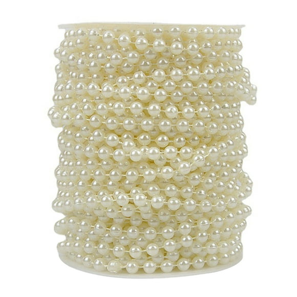 1 Rollo de cortina de perla simulada Accesorio de ropa decorativa Navidad Cadena de perlas de Navidad