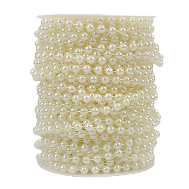 1 Rollo de cortina de perla simulada Accesorio de ropa decorativa Navidad Cadena de perlas de Navidad