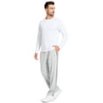 thumbnail image 5 of Tyhengta Mens Pants Athletic Open Bottom Running Pants Mesh Mens Sweatpants with Pockets Lightgrey/Black XL, 5 of 9
