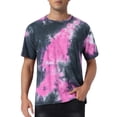 thumbnail image 1 of Camisetas de hombre INSPIRE CHIC para el Día del Padre, de manga corta, verano, camiseta de teñido anudado, camisetas impresas de hip hop, M, rosa oscuro, 1 of 6