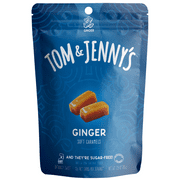 Tom & Jennys Soft Caramels Candy SugarFree Caramel Candy 1 Bag Ginger