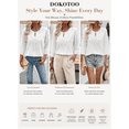 thumbnail image 6 of DOKOTOO Women Blouse Tops V Neck 3/4 Sleeve Lightweight Shirts Lace Blouses Casual Fit White S US4-6, 6 of 10