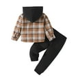 thumbnail image 5 of Esho 1-5T Toddler Boys Long Sleeve Outfits Button Down Shirt Plaid Tops + Long Pants Set, 5 of 8