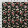 thumbnail image 3 of oneOone Cotton Jersey Black Fabric Floral & Leaves Tropical Diy Clothing Quilting Fabric Print Fabric By Yard 58 Inch Wide, 3 of 4