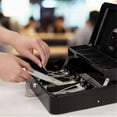 thumbnail image 4 of Metal Cash Register with Key Lock-Portable Money Organizer Box Pink, 4 of 5