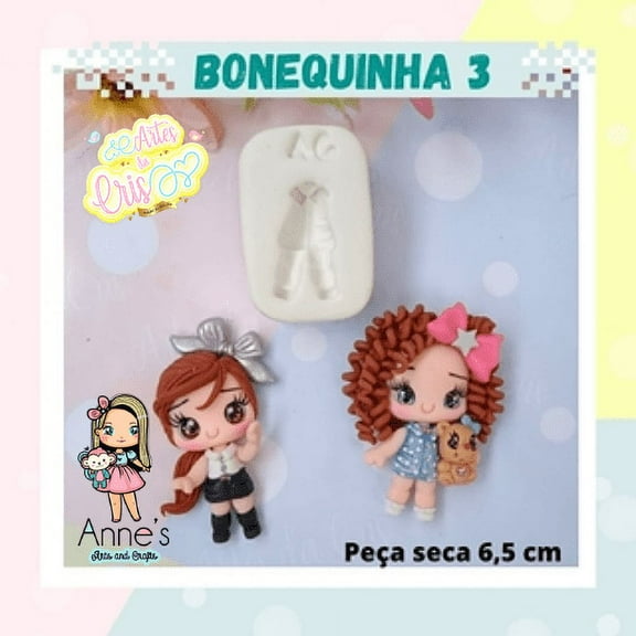 Silicone Mold Bonequinha 3 - Little Doll 3 Artes da Cris Collection
