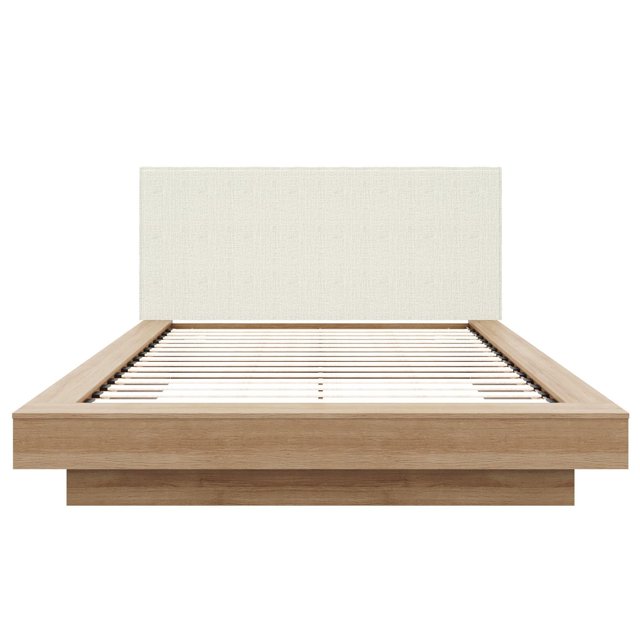Lit plateforme Julian Queen Size avec tête de lit rembourrée