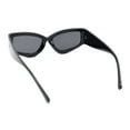 thumbnail image 4 of Womens Thick Temple Retro Cat Eye Plastic Diva Fashion Sunglasses All Black, 4 of 4