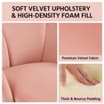 thumbnail image 3 of Yaheetech  Flower Shape Velvet Armchair Accent Chair with Golden Metal Legs Pink, 3 of 5