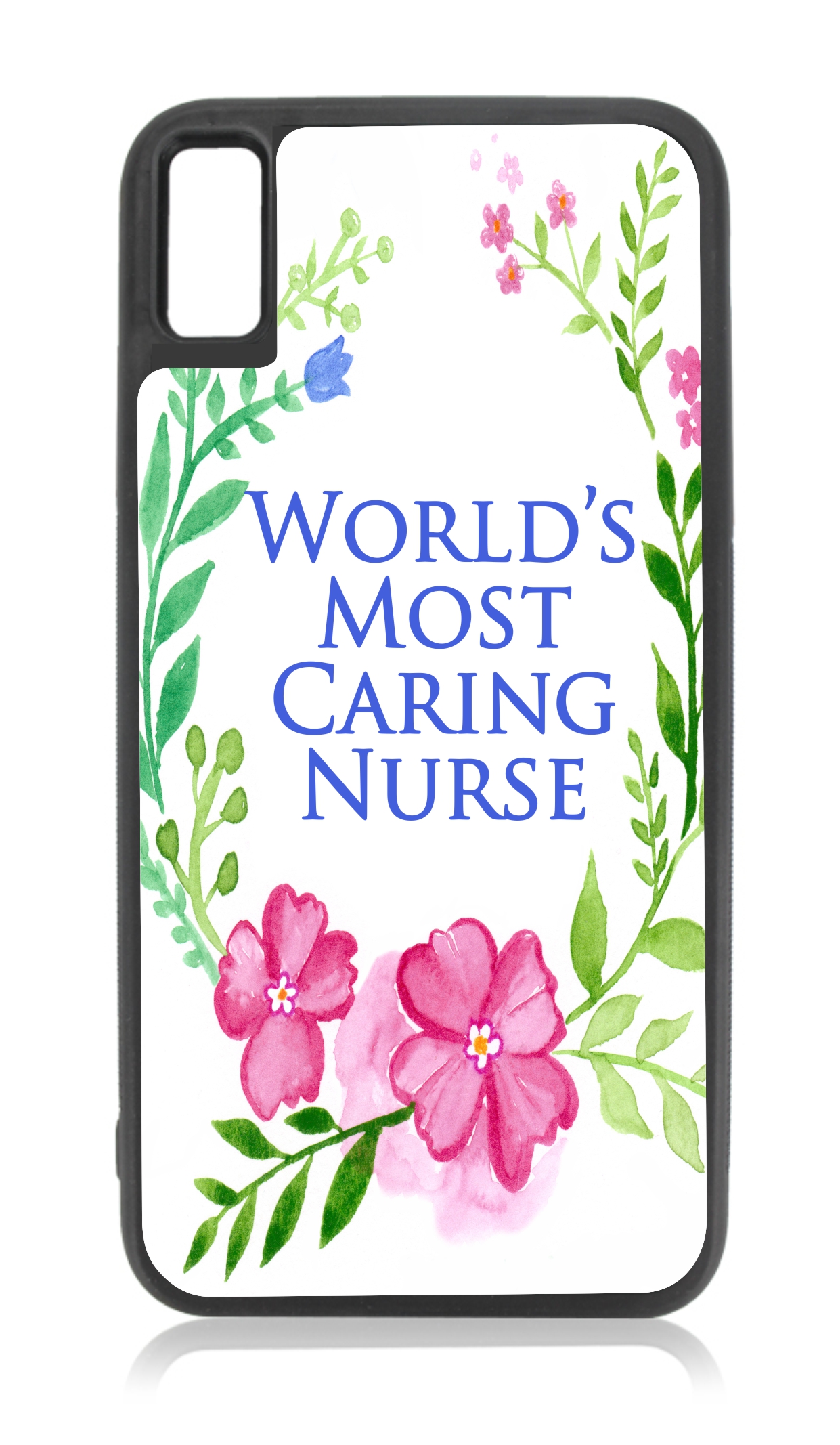 World's Most Caring Nurse Gift Appreciation Quote - XR Nurse Case Black Rubber Case for iPhone XR - iPhone XR Phone Case - iPhone XR Accessories - image 1 of 1