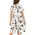 thumbnail image 5 of Hrsba Kids Summer Dress,Casual Dress for Girls,Toddler Kids Girls Print Short Sleeve Stretchy Dress A Line Dress, 5 of 5